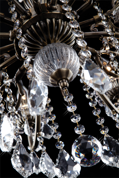 Люстра с хрусталем 3281/8 античная бронза/прозрачный хрусталь Strotskis Eurosvet