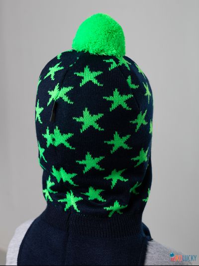 Шапка-шлем 20202-08, цвет темно-синий, салатовый, р. 48-50