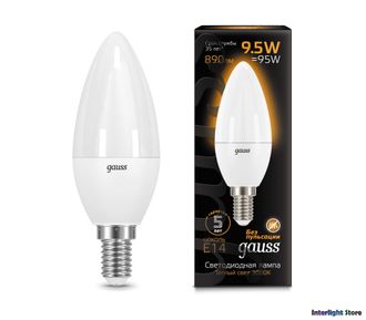 Gauss LED Candle 9.5w 830/840 E14