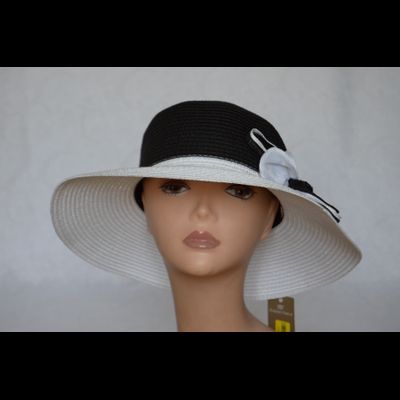 Stefania Maiaroli шляпа Италия летняя 1637 белая с черной тульей