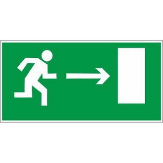 Знак безопасности E03 Направление к эвакуационным выходам направо, плёнка, фотолюминесцентный, 300х15010шт