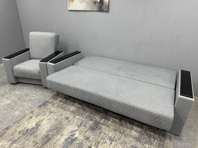 Комплект | Диван  книжка с накладками МДФ + Кресло для отдыха (З)