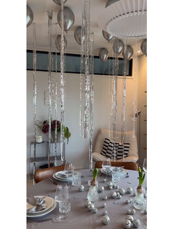 Шары хром серебро с дождиком