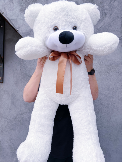 Большой плюшевый медведь 135 см белый Леброн