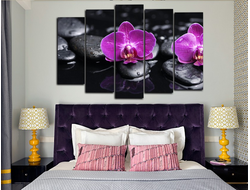 Модульная картина "Фиолетовый бутон. Орхидея"