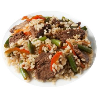 Рис с говядиной и овощами