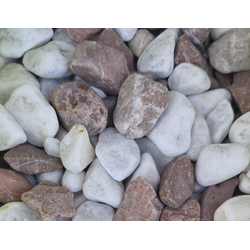 Бело-коралловая мраморная крошка галтованная, фракция 10-20 мм