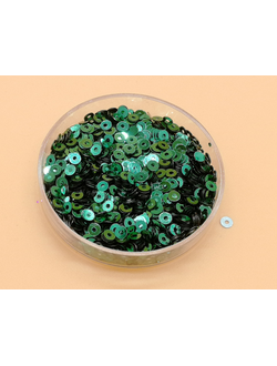 Пайетки 3 мм, цвет темно зеленый