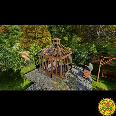 Базовая комплектация беседки в английском стиле из стекла и алюминия ЧЕЛСИ XS размером 2500 х 2500 мм