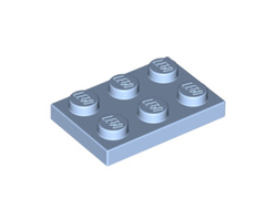 Plate 2 x 3, Bright Light Blue (3021 / 6013810 / 6132423 / 6361991)