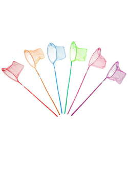 Сачок детский, бамбуковая ручка в горох 60 см, d=25 см, цвета МИКС