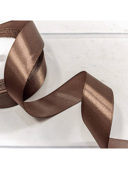Лента атласная 25мм (106, шоколадный цв.), 22,9м