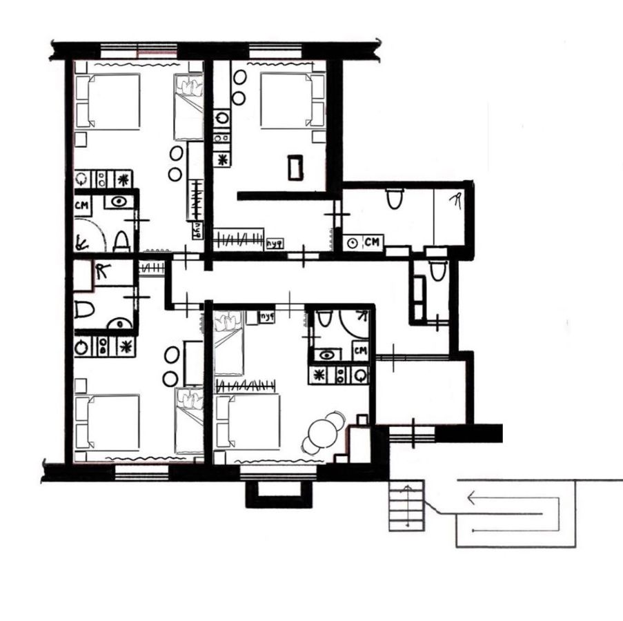 Планировка с мебелью