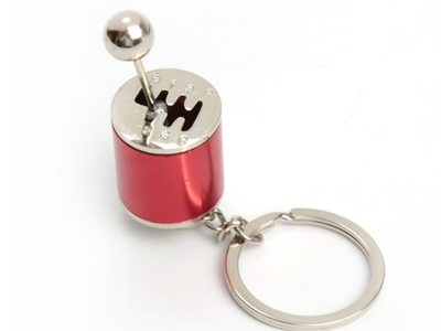 Брелок рычаг КПП, металл, КРАСНЫЙ