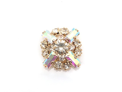 ПУГОВИЦЫ ДЕКОРАТИВНЫЕ СО СТРАЗАМИ, 25 мм. 50 шт. РК-00047. Цвет: аквамарин