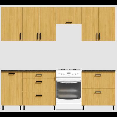 Кухня Эконом 2,1 метра (1300х800) Цвет: Дуб Сонома/Дуб Сонома