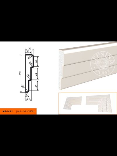 Фасадный молдинг из пенополистирола с покрытием LEPNINAPLAST (Лепнинапласт)  МВ-145/1