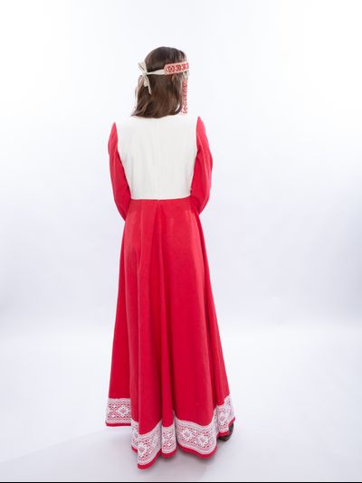 Платье "Древо времени" крапива красное