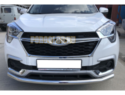 Защита переднего бампера d60 для Chery Tiggo 4 (2018-2024)