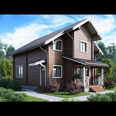 &quot;Семейный Очаг&quot;: Просторный Дом из Клееного Бруса с Сауной 145 м²