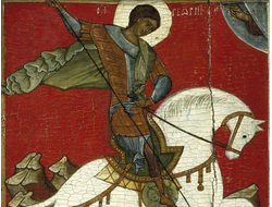 Купить греющую картину с фото репродукции чудо Георгия о Змие  2