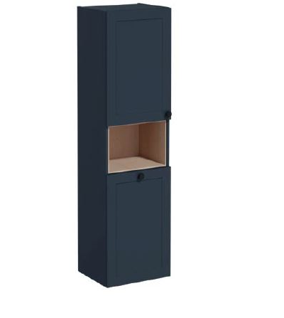 Пенал высокий, Vitra Root Classic, 40 см, с корзиной для белья, матовый темно-синий, левосторонний, 68522