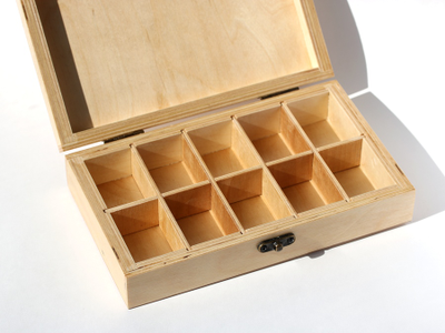 Коробка "Шкала Мооса" 10 ячеек, для набора минералов, цвет "Натура" (21*12,4*4,5 см, около 250 г) №17240