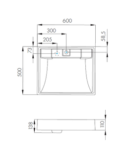 Раковина прямоугольная Акватон Рейн 60х50 над стиральной машиной 1A72103KRW010