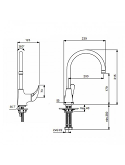 Смеситель для кухни Vidima Орион BA365AA хром