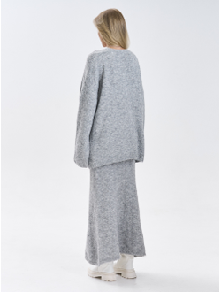 Костюм вязаный трикотажный теплый 3 в 1 юбка топ кардиган