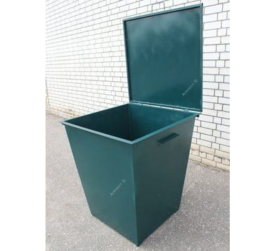 Контейнер для мусора металлический с крышкой (артикул-МК02)