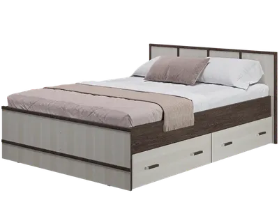 Кровать двуспальная "Сакура" 1600 с выдвижными ящиками (БТС)