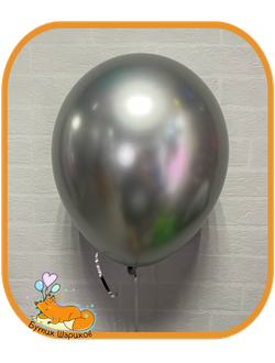 Шарики под потолок с гелием зеркального серебряного цвета