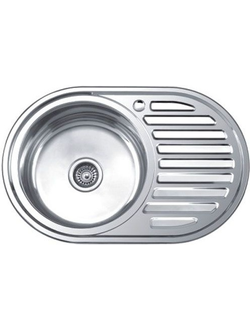 Мойка врезная глянцевая Accoona  770x500x180мм толщина стали 0.8мм с сифоном