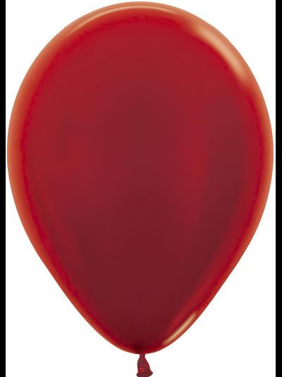Воздушный шар красный металлик