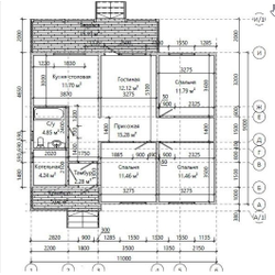 Одноэтажный каркасный дом с тремя спальнями 98м² (SK39)