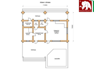 Проект 1-12, 55 кв.м., 7*11