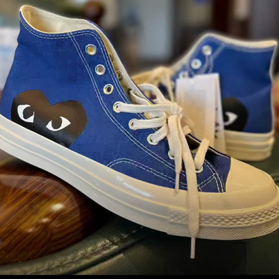 Кеды Converse Comme des Garcons PLay синие высокие с сердцем