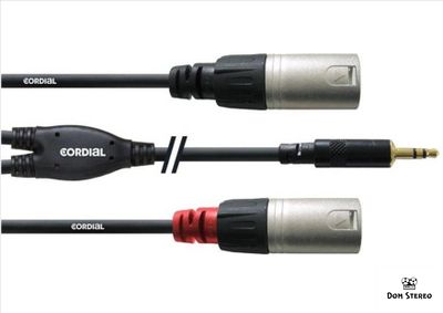 Фото кабеля Cordial CFY 3 WMM Y-адаптер джек стерео 3.5мм—2xXLR male