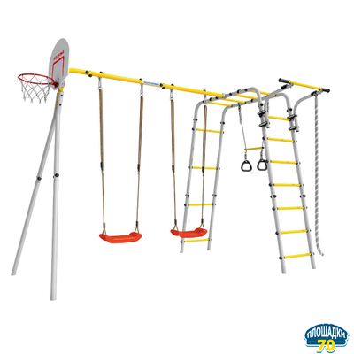 Детский спортивный комплекс для дачи ROMANA Акробат - 2 (с пластиковыми качелями)
