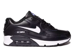 Nike Air Max 90 Black в сетку (Черные с белым)
