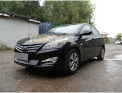 Защита радиатора Hyundai Solaris 2014-2017 chrome