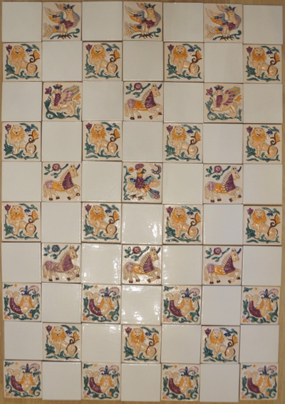 Изразцовая плитка "Древние символы" (гладкая)