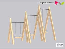 Деревянные качели трехъярусные для телепередачи &quot;Дачный ответ&quot;