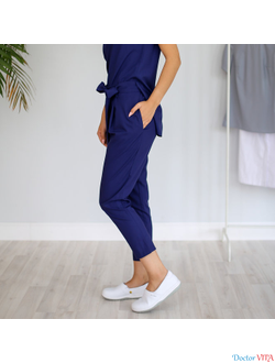 Брюки-бананы DOCLIKE DL216 Ниагара синие