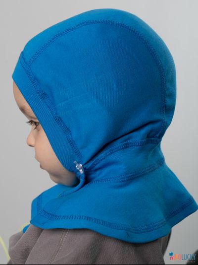 Шапка-шлем 24301-01 95%хлопок 5%лайкра, синий кобальт 46-48