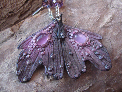 Волшебные серьги с аметистом "Крылышки Причудливой Феи"