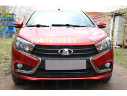 Защита радиатора Lada Vesta 2015- / Vesta SW 2017- (2 части) black низ