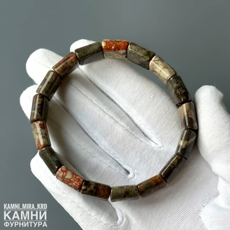 Браслет яшма пейзажная прямоугольники 12,5х15 мм, цена за штуку