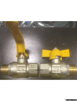 Кран шаровой газовый Itap LONDON с жёлтой стальной рычаг бабочка внутр./нар. резьба 067 069 гг гш